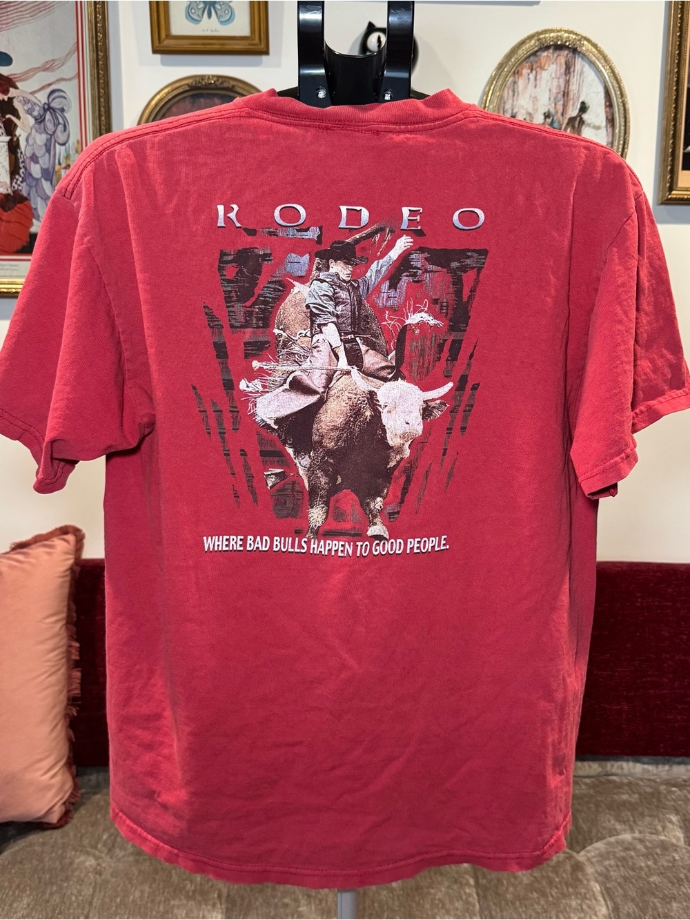 Vintage 90’s Wrangler Single Stitch Red Rodeo Rare Graphic Short Sleeve Tee
